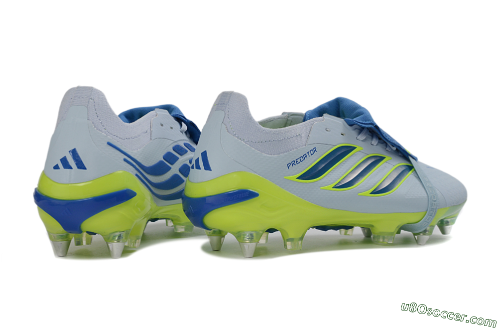 Adidas Predator 26 Elite Fold-Over Tongue SG Soft Ground Soccer Cleats - Blue/Electric Green/Light Blue 6