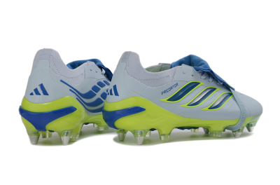 Adidas Predator 26 Elite Fold-Over Tongue SG Soft Ground Soccer Cleats - Blue/Electric Green/Light Blue