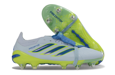 Adidas Predator 26 Elite Fold-Over Tongue SG Soft Ground Soccer Cleats - Blue/Electric Green/Light Blue
