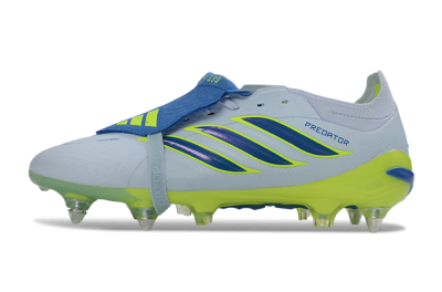 Adidas Predator 26 Elite Fold-Over Tongue SG Soft Ground Soccer Cleats - Blue/Electric Green/Light Blue