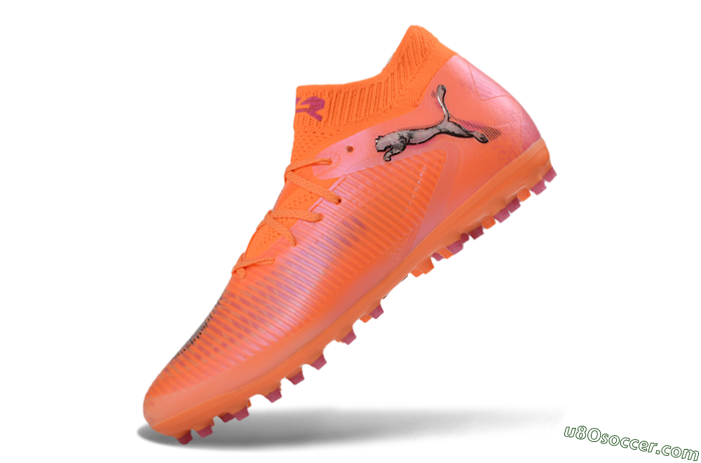 Puma Future 8 Ultimate MG Multi Ground Soccer Cleats - Orange/Vibrant Coral/Hot Pink 5
