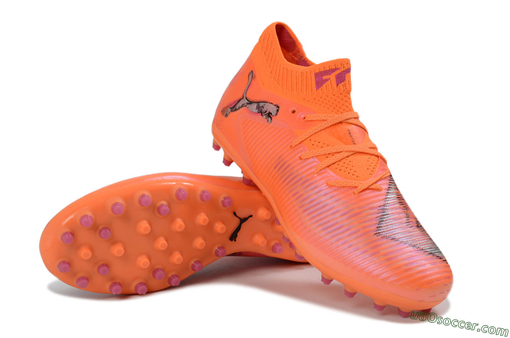 Puma Future 8 Ultimate MG Multi Ground Soccer Cleats - Orange/Vibrant Coral/Hot Pink 3