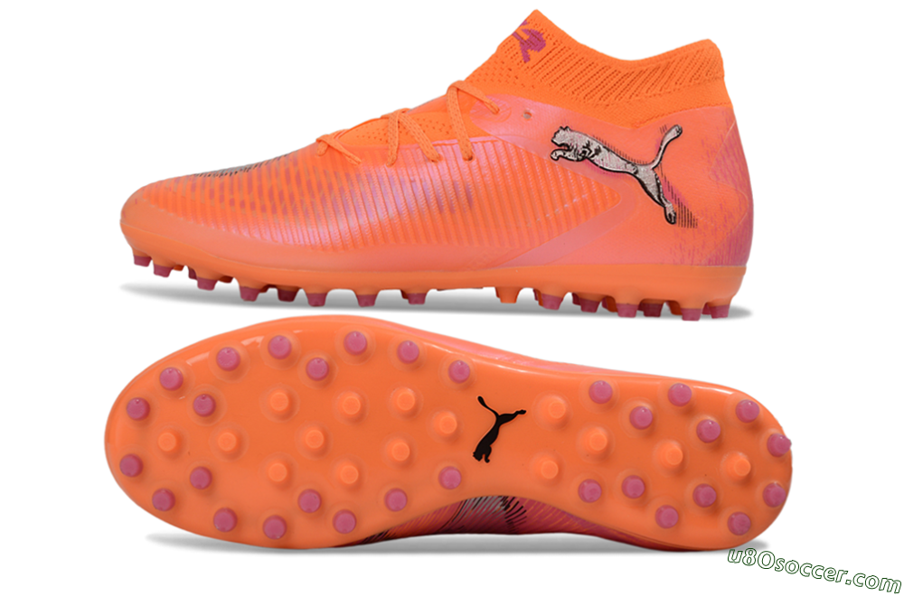 Puma Future 8 Ultimate MG Multi Ground Soccer Cleats - Orange/Vibrant Coral/Hot Pink 0