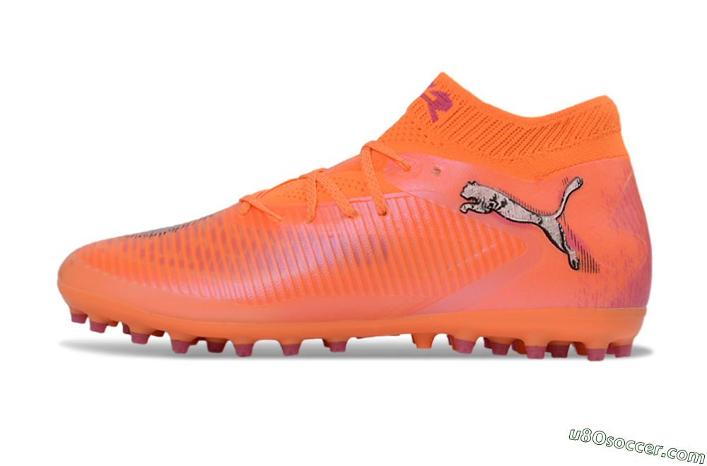 Puma Future 8 Ultimate MG Multi Ground Soccer Cleats - Orange/Vibrant Coral/Hot Pink 2