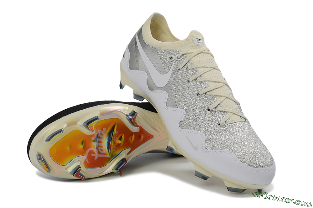 Patta x Nike Air Zoom Mercurial Vapor 16 Elite FG Firm Ground Soccer Cleats - Black/Silver/White 3