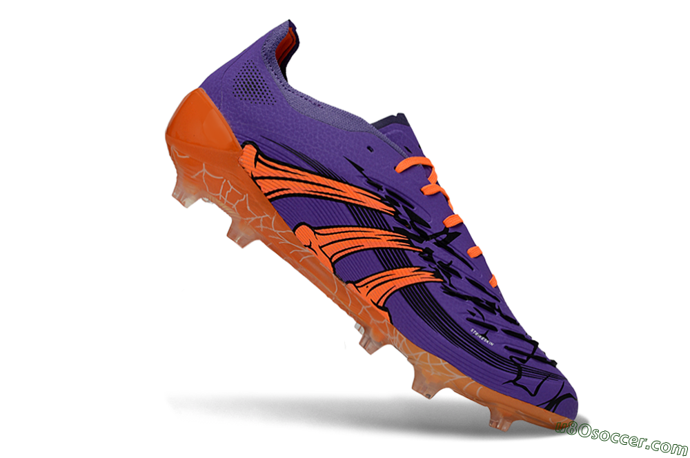 UFL x Adidas Predator 25 Elite FG Firm Ground Soccer Cleats - Purple/Bright Orange/Spider Black 4