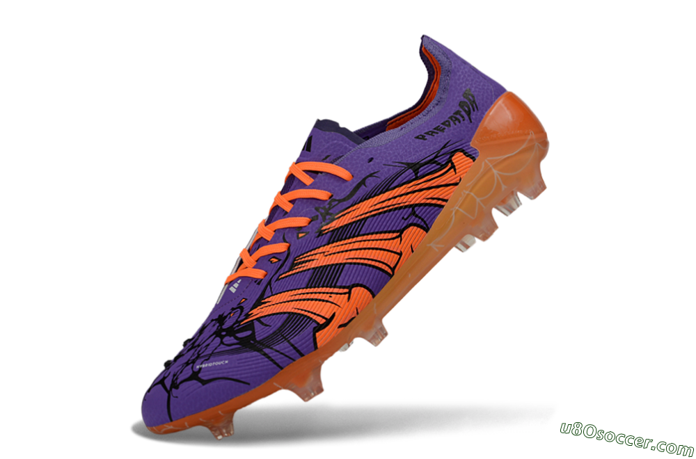 UFL x Adidas Predator 25 Elite FG Firm Ground Soccer Cleats - Purple/Bright Orange/Spider Black 5