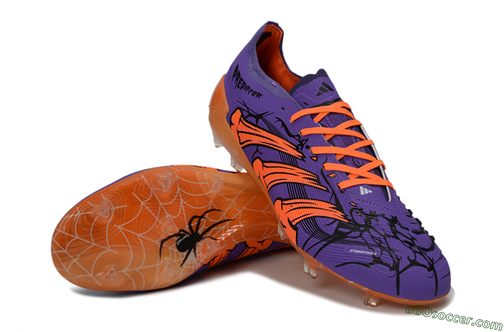 UFL x Adidas Predator 25 Elite FG Firm Ground Soccer Cleats - Purple/Bright Orange/Spider Black 3