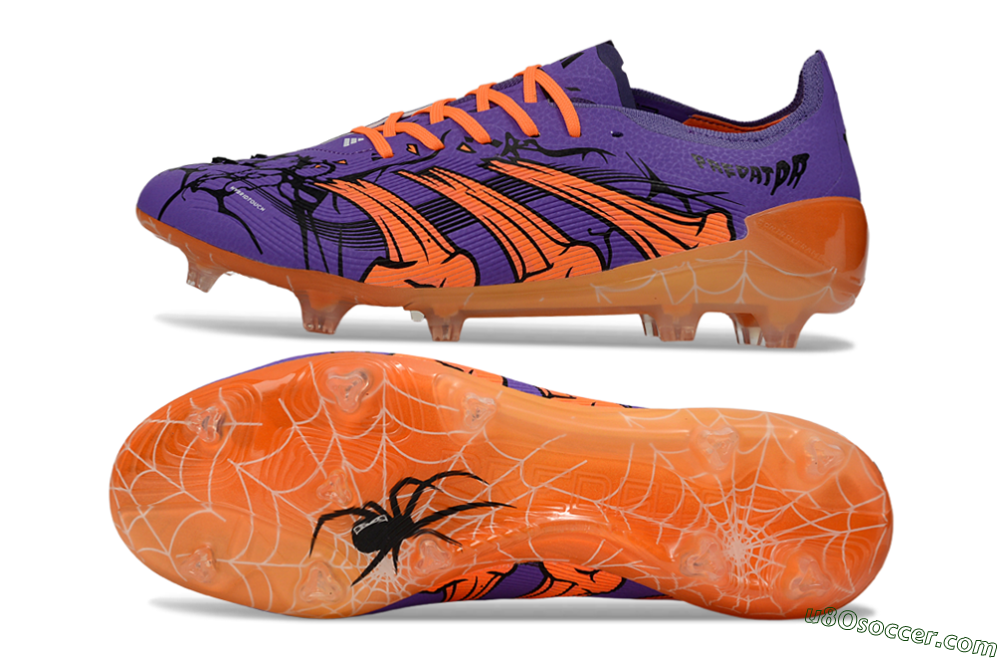 UFL x Adidas Predator 25 Elite FG Firm Ground Soccer Cleats - Purple/Bright Orange/Spider Black 0