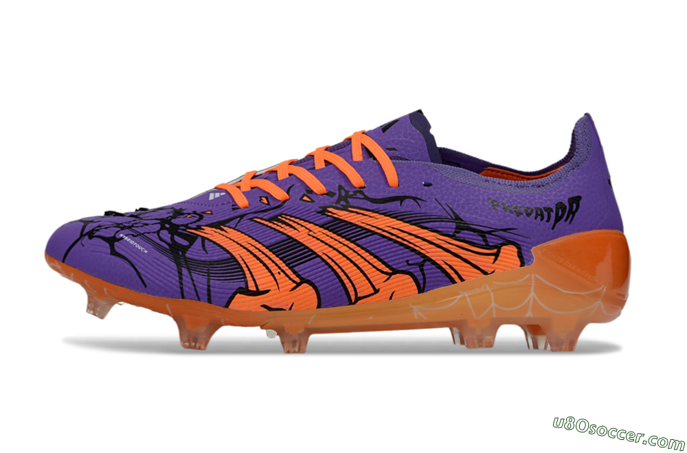 UFL x Adidas Predator 25 Elite FG Firm Ground Soccer Cleats - Purple/Bright Orange/Spider Black 2