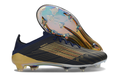 Dembélé x Adidas F50 Elite FG Firm Ground Soccer Cleats - Navy/Champagne Gold/Light Prism