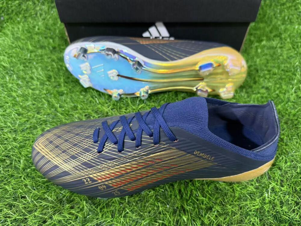 Dembélé x Adidas F50 Elite FG Firm Ground Soccer Cleats - Navy/Champagne Gold/Light Prism
