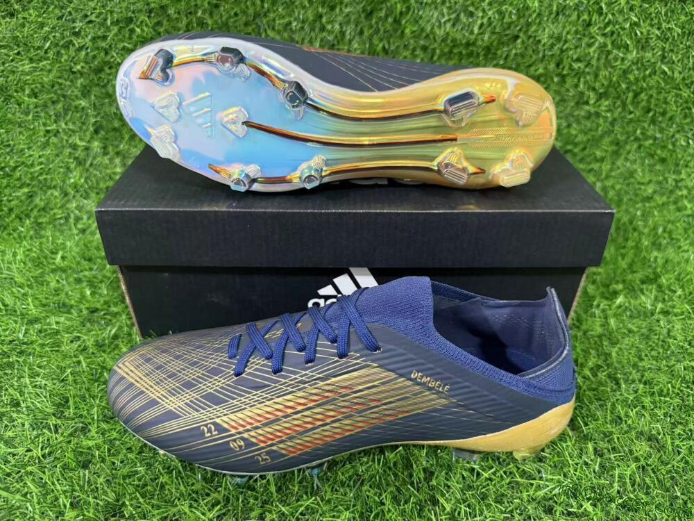 Dembélé x Adidas F50 Elite FG Firm Ground Soccer Cleats - Navy/Champagne Gold/Light Prism