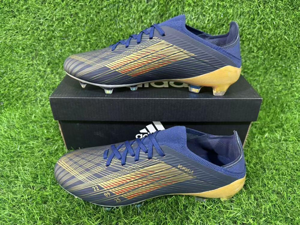 Dembélé x Adidas F50 Elite FG Firm Ground Soccer Cleats - Navy/Champagne Gold/Light Prism