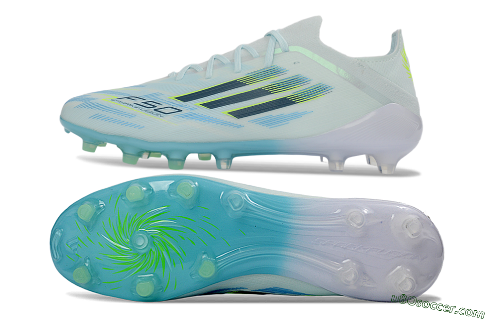 Adidas F50 Elite AG Artificial Grass Soccer Cleats - Blue/Aqua Breeze/Neon Yellow 0