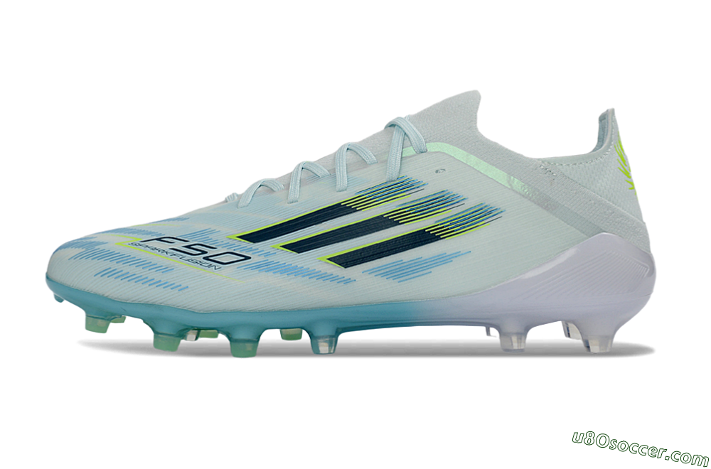 Adidas F50 Elite AG Artificial Grass Soccer Cleats - Blue/Aqua Breeze/Neon Yellow 2