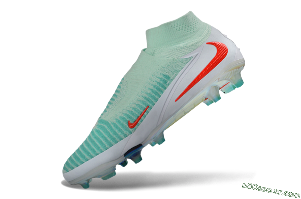 Nike Phantom 6 Elite High FG Firm Ground Soccer Cleats - Aqua/Coral Burst/Luminous White 5