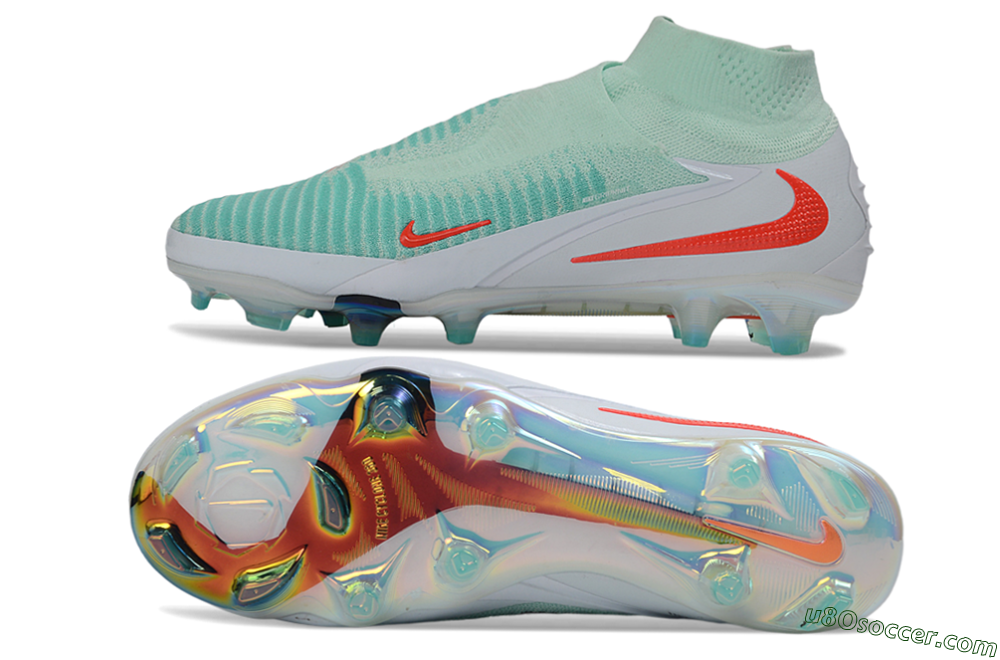 Nike Phantom 6 Elite High FG Firm Ground Soccer Cleats - Aqua/Coral Burst/Luminous White 0