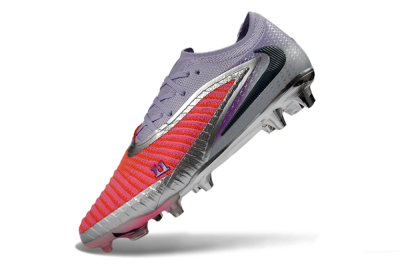 Nike Phantom 6 Elite Low FG Firm Ground Soccer Cleats - Pink/Vibrant Coral/Metallic Silver