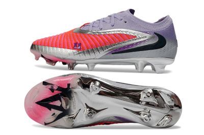 Nike Phantom 6 Elite Low FG Firm Ground Soccer Cleats - Pink/Vibrant Coral/Metallic Silver