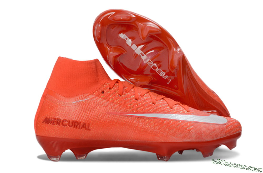 Nike Air Zoom Mercurial Superfly 10 Elite FG Firm Ground Soccer Cleats - Red/Vibrant Ember/Fiery Blaze 1