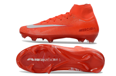Nike Air Zoom Mercurial Superfly 10 Elite FG Firm Ground Soccer Cleats - Red/Vibrant Ember/Fiery Blaze