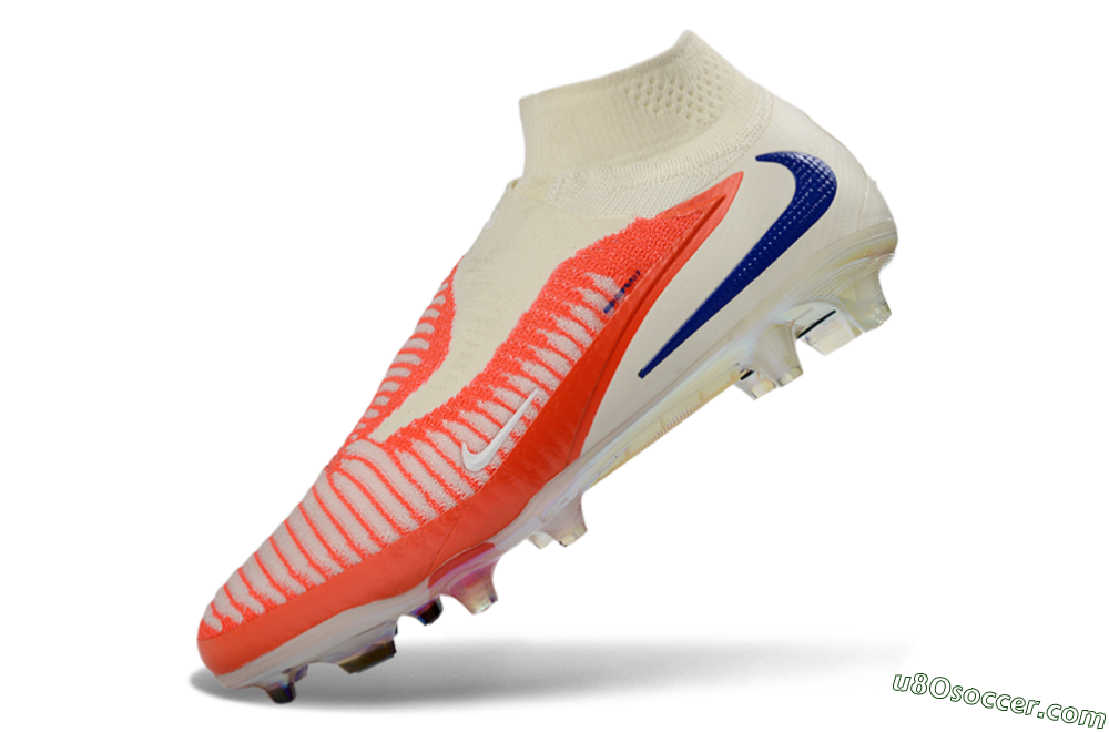 Nike Phantom 6 Elite High FG Firm Ground Soccer Cleats - Orange/Bright Coral/Deep Blue 5