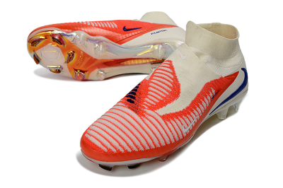 Nike Phantom 6 Elite High FG Firm Ground Soccer Cleats - Orange/Bright Coral/Deep Blue