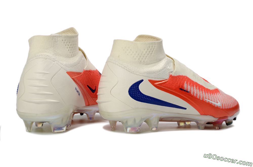 Nike Phantom 6 Elite High FG Firm Ground Soccer Cleats - Orange/Bright Coral/Deep Blue 6