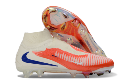 Nike Phantom 6 Elite High FG Firm Ground Soccer Cleats - Orange/Bright Coral/Deep Blue