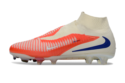 Nike Phantom 6 Elite High FG Firm Ground Soccer Cleats - Orange/Bright Coral/Deep Blue