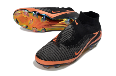 Nike Phantom 6 Elite High FG Firm Ground Soccer Cleats - Black/Vibrant Orange/Rainbow Gradient