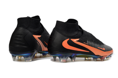 Nike Phantom 6 Elite High FG Firm Ground Soccer Cleats - Black/Vibrant Orange/Rainbow Gradient