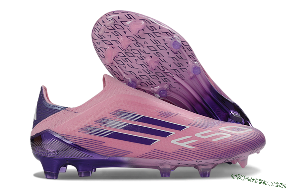 Adidas F50 Elite Laceless FG Firm Ground Soccer Cleats - Pink/Lavender Mist/Purple Haze 1