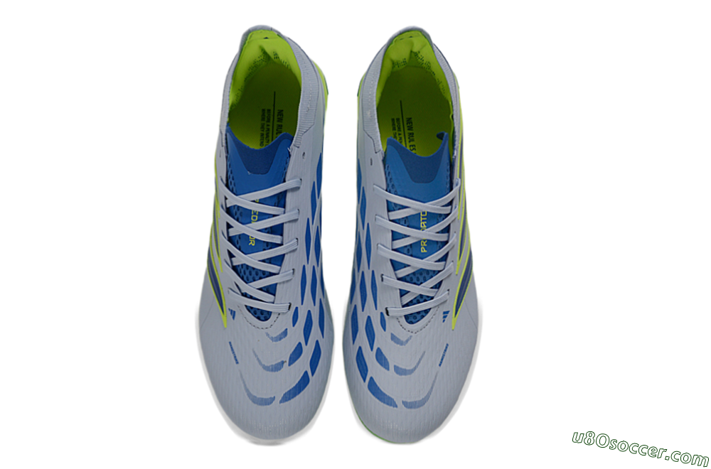 Adidas Predator 26 Elite FG Firm Ground Soccer Cleats - Gray/Electric Green/Navy Blue 4