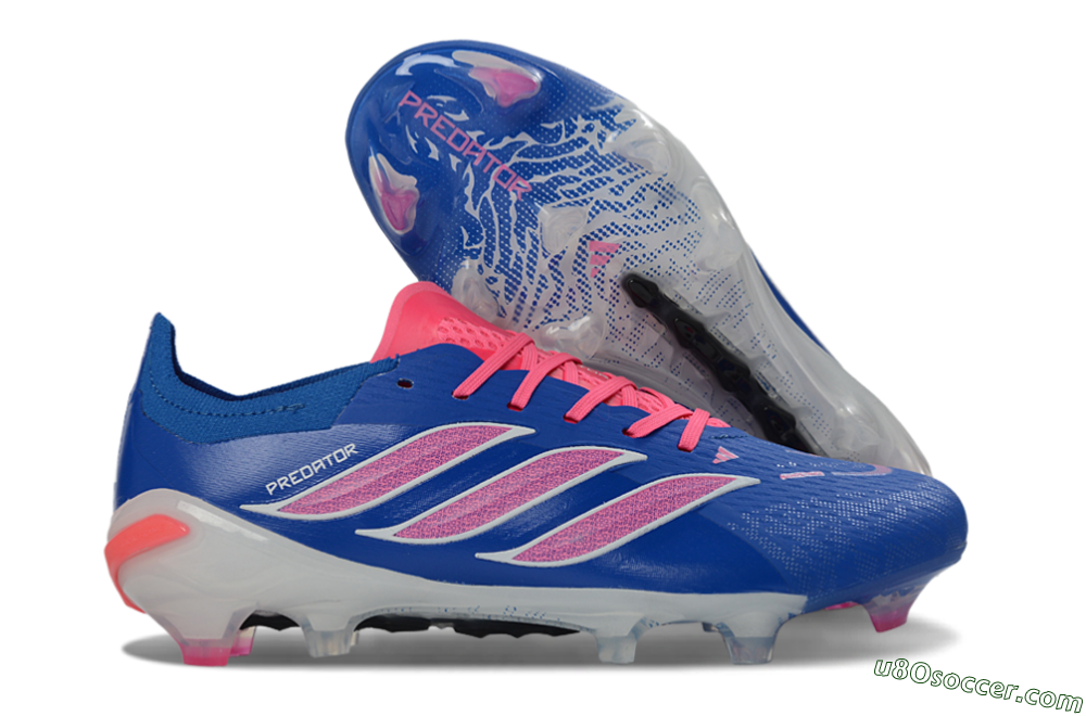Adidas Predator 26 Elite FG Firm Ground Soccer Cleats - Blue/Electric Blue/Fusion Pink 1