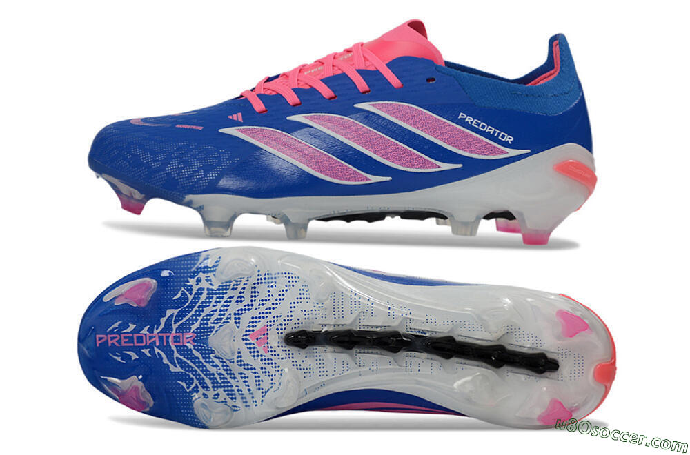 Adidas Predator 26 Elite FG Firm Ground Soccer Cleats - Blue/Electric Blue/Fusion Pink 0