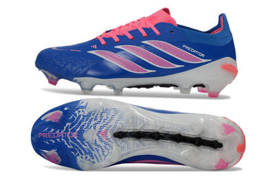 Adidas Predator 26 Elite FG Firm Ground Soccer Cleats - Blue/Electric Blue/Fusion Pink