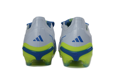 Adidas Predator 26 Elite Fold-Over Tongue FG Firm Ground Soccer Cleats - Gray/Vibrant Blue/Bright Lime