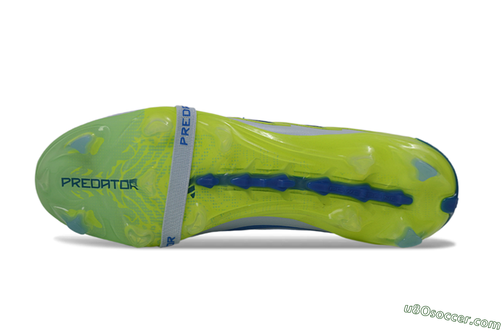 Adidas Predator 26 Elite Fold-Over Tongue FG Firm Ground Soccer Cleats - Gray/Vibrant Blue/Bright Lime 6