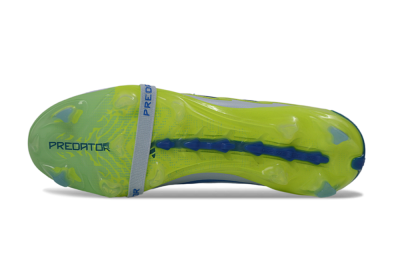 Adidas Predator 26 Elite Fold-Over Tongue FG Firm Ground Soccer Cleats - Gray/Vibrant Blue/Bright Lime