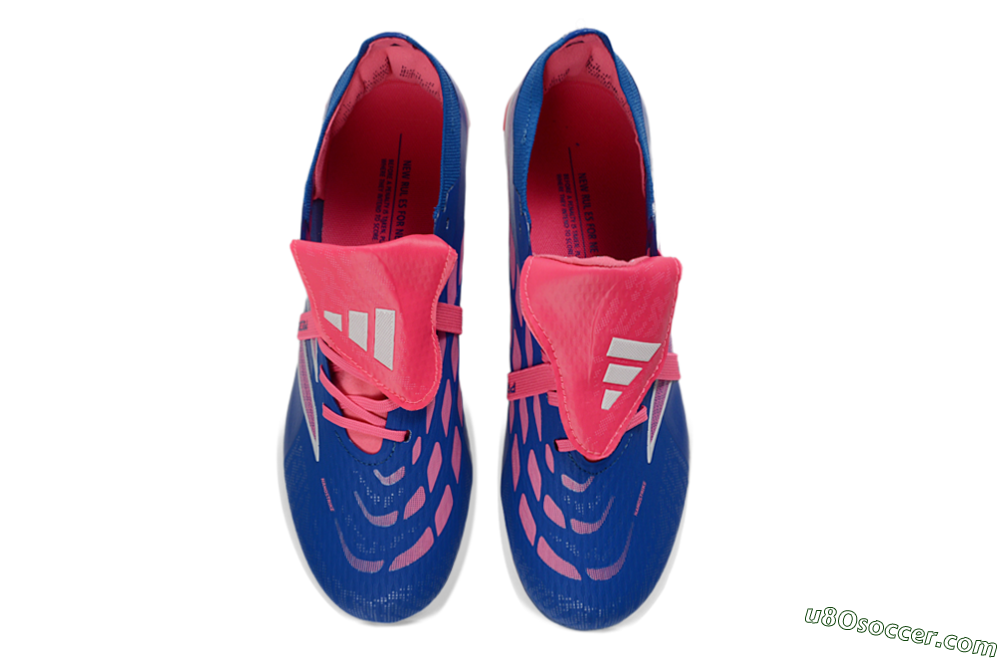 Adidas Predator 26 Elite Fold-Over Tongue FG Firm Ground Soccer Cleats - Blue/Neon Pink/Sky Blue 4