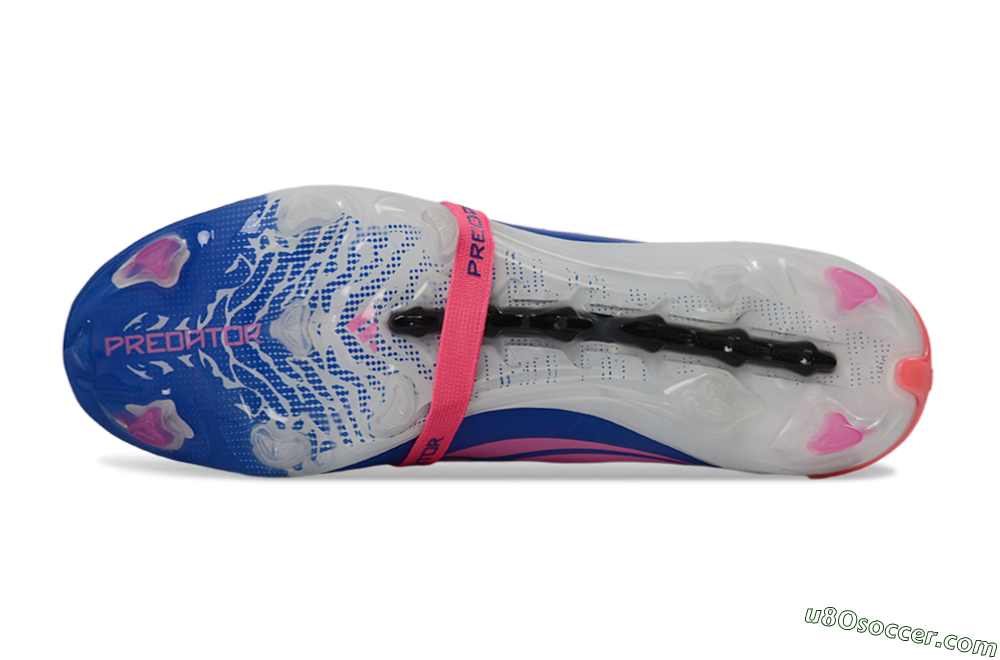 Adidas Predator 26 Elite Fold-Over Tongue FG Firm Ground Soccer Cleats - Blue/Neon Pink/Sky Blue 6