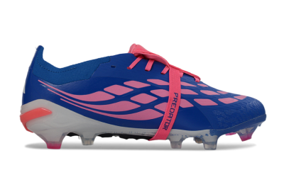 Adidas Predator 26 Elite Fold-Over Tongue FG Firm Ground Soccer Cleats - Blue/Neon Pink/Sky Blue
