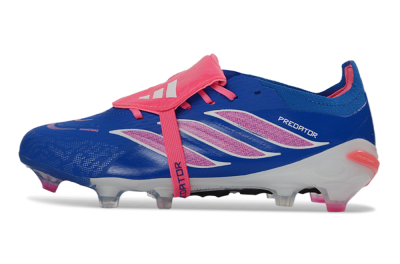 Adidas Predator 26 Elite Fold-Over Tongue FG Firm Ground Soccer Cleats - Blue/Neon Pink/Sky Blue