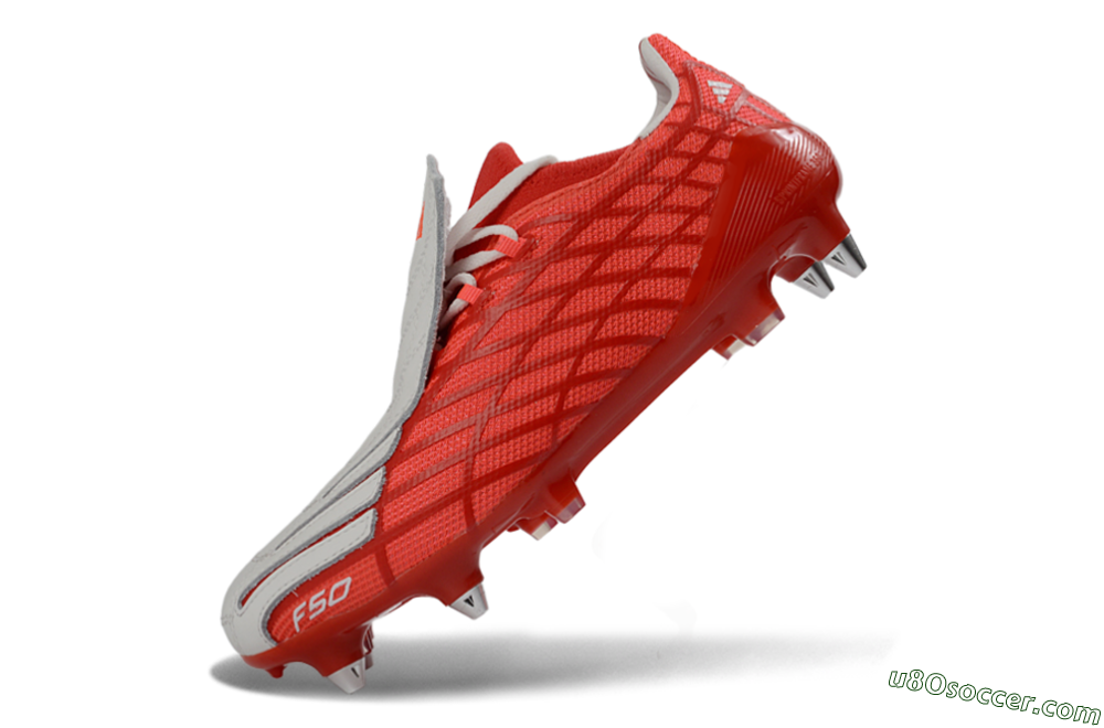 Adidas F50 Spider Elite SG Soft Ground Soccer Cleats - Red/Flame Red/Steel Gray 5