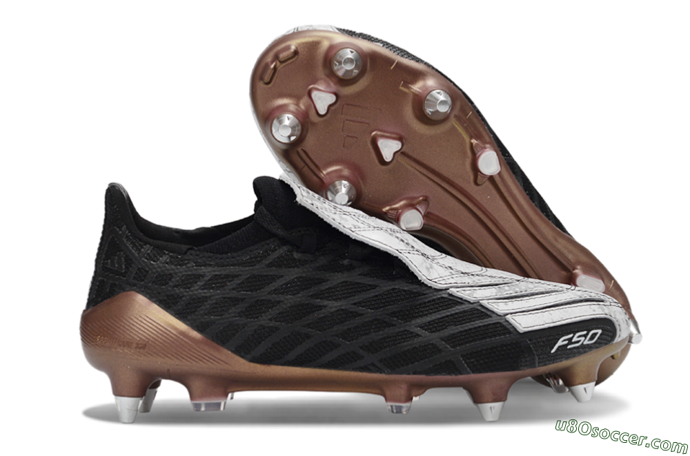 Adidas F50 Spider Elite SG Soft Ground Soccer Cleats - Black/Bronze/White 1