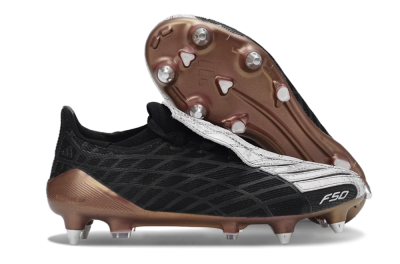 Adidas F50 Spider Elite SG Soft Ground Soccer Cleats - Black/Bronze/White
