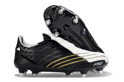 Adidas F50 Spider Elite SG Soft Ground Soccer Cleats - Black/Electric Gold/Classic White