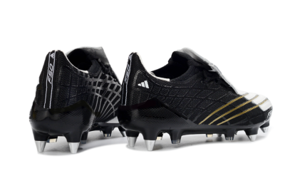 Adidas F50 Spider Elite SG Soft Ground Soccer Cleats - Black/Electric Gold/Classic White